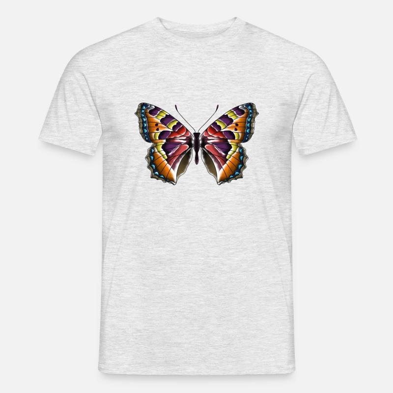 Schmetterling bunt - Männer T-Shirt - Grau meliert