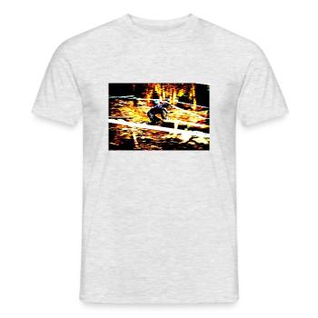 vtt mtb descente - T-shirt homme - gris chiné - Devant - AI Model Male 178 dark (178cm)