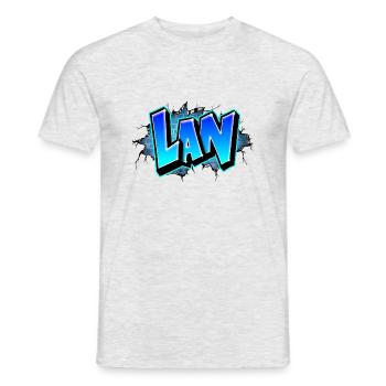 Graffiti Lan Fissures briques bleues - T-shirt homme - gris chiné - Devant - AI Model Male 178 dark (178cm)