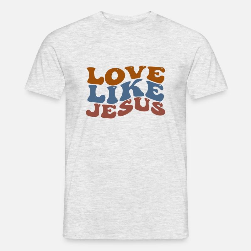 Love Like Jesus - Männer T-Shirt - Grau meliert