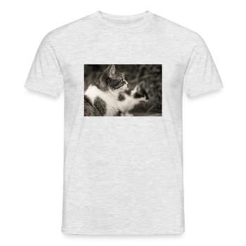 portrait de chats - T-shirt homme - gris chiné - Devant - AI Model Male 178 dark (178cm)