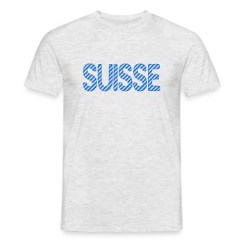 SUISSE. HUMOUR. PAYS. DRAPEAU - T-shirt homme - gris chiné - Devant - AI Model Male 178 dark (178cm)