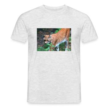Eurasian Lynx or northern lynx - Men's T-Shirt - heather grey - Front - AI Model Male 178 dark (178cm)