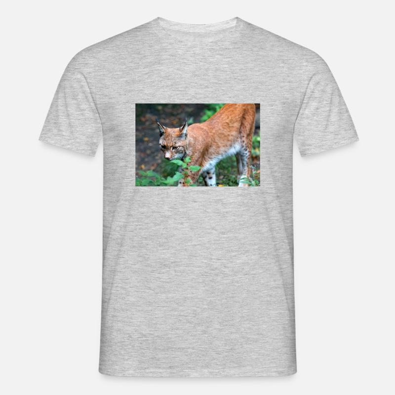 Eurasischer Luchs oder Nördlicher Luchs - Männer T-Shirt - Grau meliert