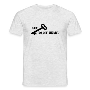 Key To My Heart - Men's T-Shirt - heather grey - Front - AI Model Male 178 dark (178cm)
