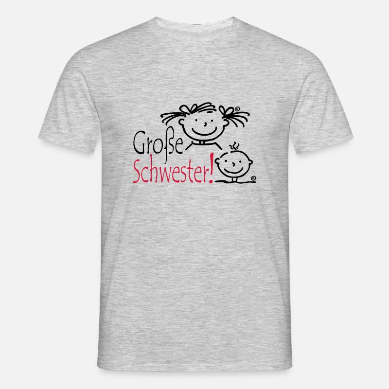Grosse Schwester - Männer T-Shirt - Grau meliert