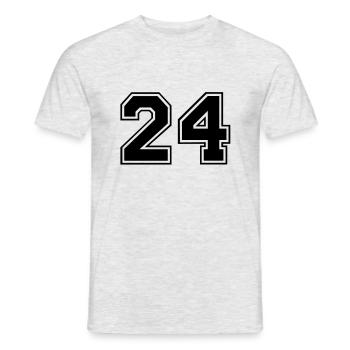 24 - Männer T-Shirt - Grau meliert - Vorne - AI Model Male 178 dark (178cm)