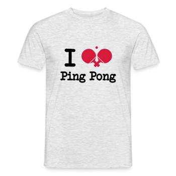 i_love_ping_pong_1__f2 - Men's T-Shirt - heather grey - Front - AI Model Male 178 dark (178cm)