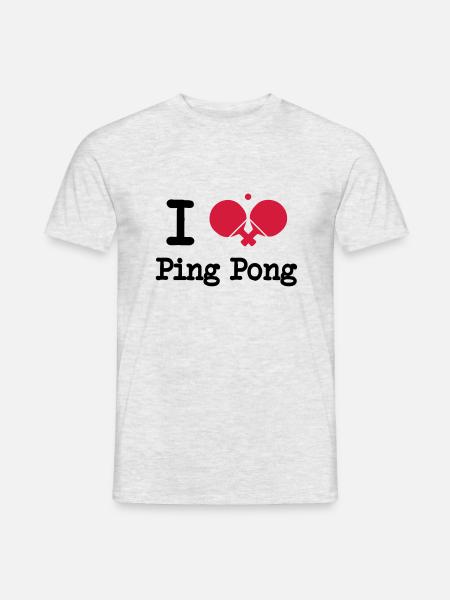 I love ping pong - Männer T-Shirt - Grau meliert