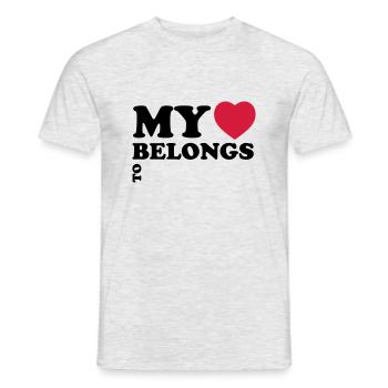 My heart belongs to - Men's T-Shirt - heather grey - Front - AI Model Male 178 dark (178cm)