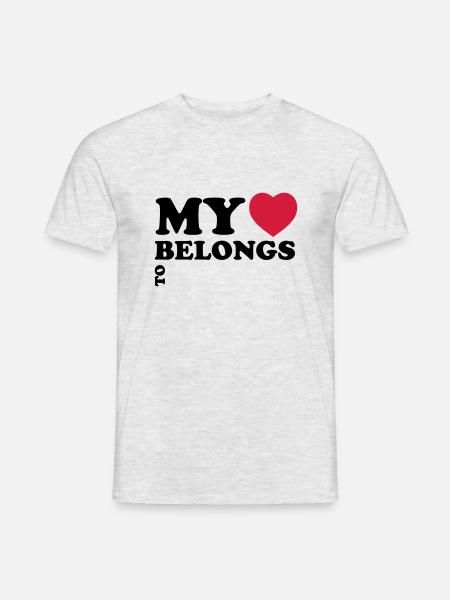 My heart belongs to - Men's T-Shirt - heather grey