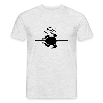 huhn_1_f1 - Männer T-Shirt - Grau meliert - Vorne - AI Model Male 178 dark (178cm)