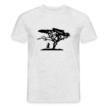 silhouette tree africa savanna lonely sad long - Men's T-Shirt - heather grey - Front - AI Model Male 178 dark (178cm)
