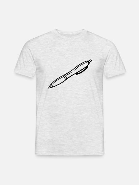 Kugelschreiber - Männer T-Shirt - Grau meliert