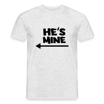 He's mine - Männer T-Shirt - Grau meliert - Vorne - AI Model Male 178 dark (178cm)