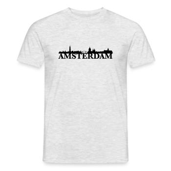 Amsterdam Netherlands skyline gift idea - Men's T-Shirt - heather grey - Front - AI Model Male 178 dark (178cm)