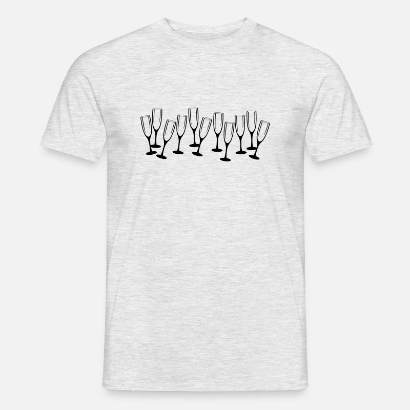 sekt gläser - Männer T-Shirt - Grau meliert