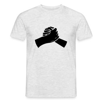 hands 01 - Men's T-Shirt - heather grey - Front - AI Model Male 178 dark (178cm)