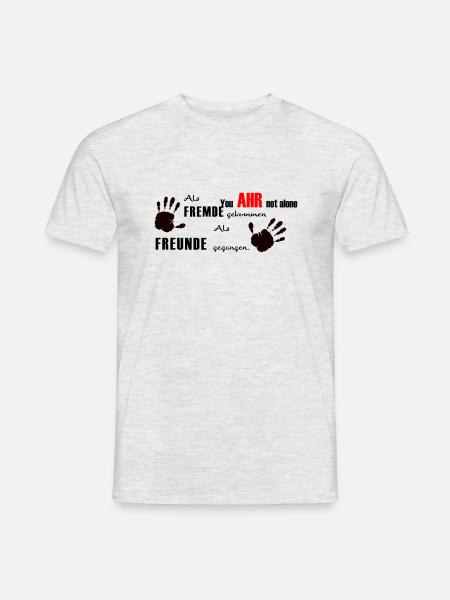 Als Fremde gekommen, als Freunde gegangen - Männer T-Shirt - Grau meliert
