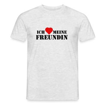ich liebe meine Freundin - Männer T-Shirt - Grau meliert - Vorne - AI Model Male 178 dark (178cm)