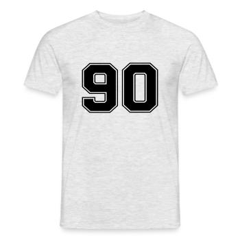 90 - Männer T-Shirt - Grau meliert - Vorne - AI Model Male 178 dark (178cm)