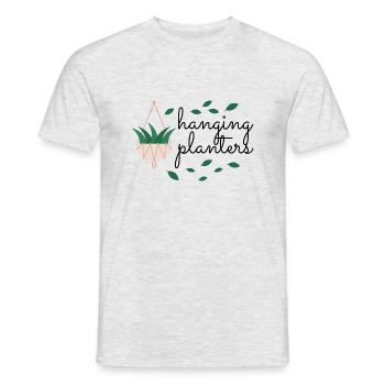 Plantes suspendues - T-shirt homme - gris chiné - Devant - AI Model Male 178 dark (178cm)