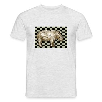 Nashorn - Männer T-Shirt - Grau meliert - Vorne - AI Model Male 178 dark (178cm)