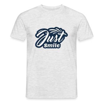 Just Smile - Men's T-Shirt - heather grey - Front - AI Model Male 178 dark (178cm)