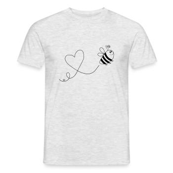 biene comic love 1 - Männer T-Shirt - Grau meliert - Vorne - AI Model Male 178 dark (178cm)