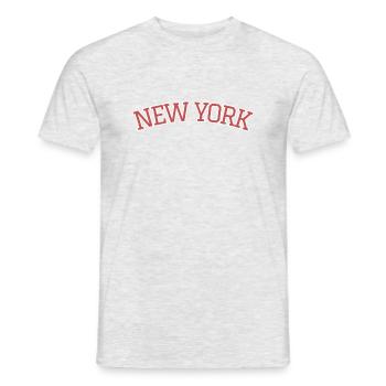 New York full brown outline white - Männer T-Shirt - Grau meliert - Vorne - AI Model Male 178 dark (178cm)