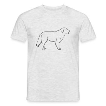 Golden Retriever Lineart 1 - Men's T-Shirt - heather grey - Front - AI Model Male 178 dark (178cm)