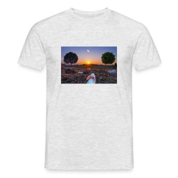Magisch mystische Kaninchen im Mondscheinlicht - Männer T-Shirt - Grau meliert - Vorne - AI Model Male 178 dark (178cm)