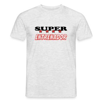 SUPER ENTRENADOR - Men's T-Shirt - heather grey - Front - AI Model Male 178 dark (178cm)