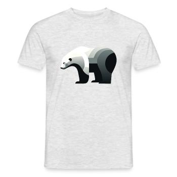 Ours blanc - T-shirt homme - gris chiné - Devant - AI Model Male 178 dark (178cm)