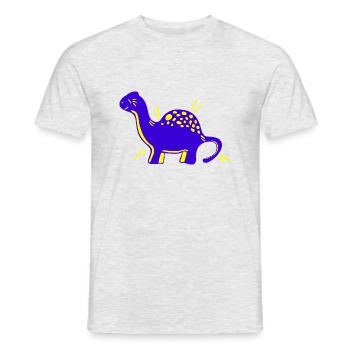 Dino Dinosaurier niedlich süß cartoon comic - Männer T-Shirt - Grau meliert - Vorne - AI Model Male 178 dark (178cm)