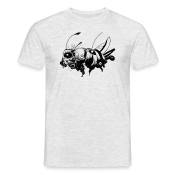Cyber Bee - Men's T-Shirt - heather grey - Front - AI Model Male 178 dark (178cm)