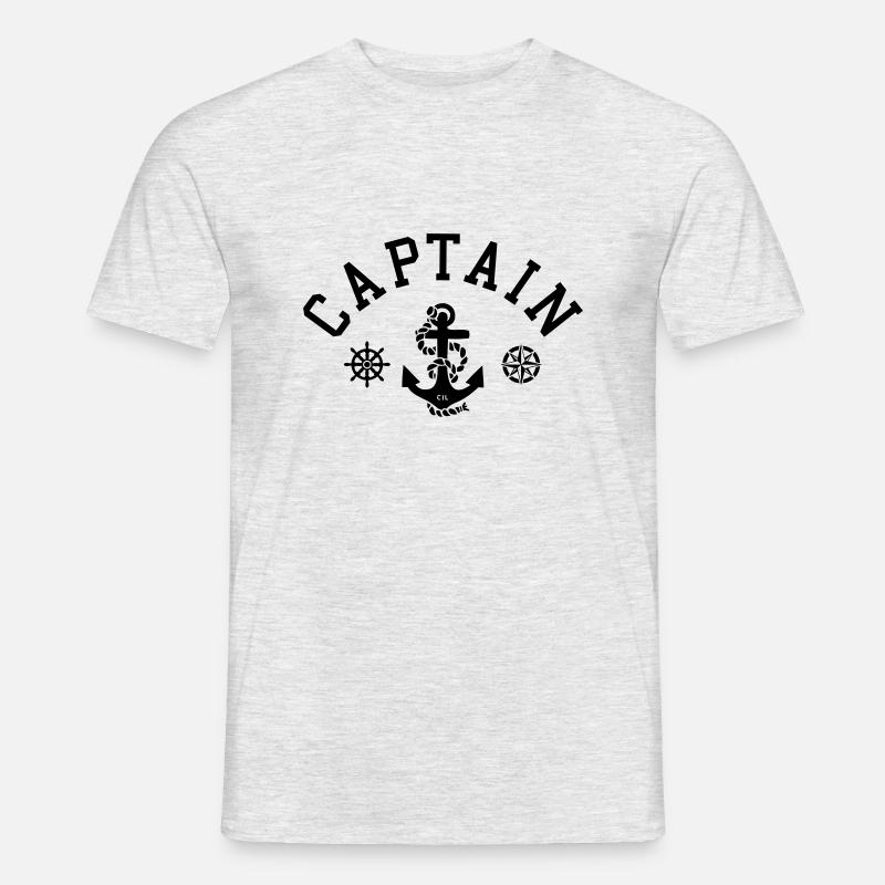 Captain Anker Compassrose - Männer T-Shirt - Grau meliert