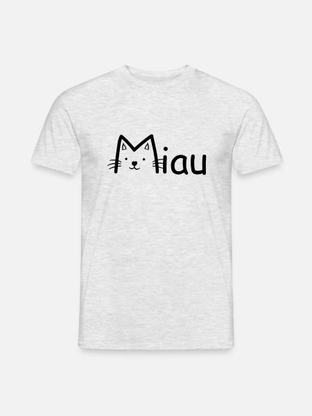 Katze - Männer T-Shirt - Grau meliert