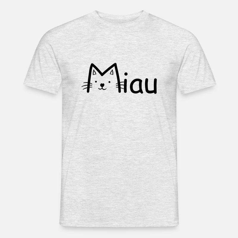 Katze - Männer T-Shirt - Grau meliert