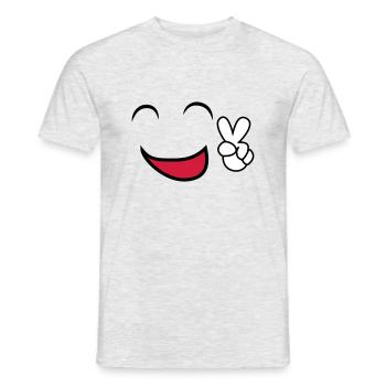 Please smile Smile-Shirt tees - Men's T-Shirt - heather grey - Front - AI Model Male 178 dark (178cm)