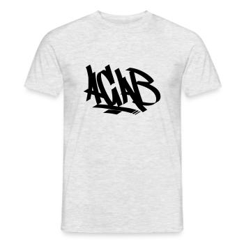 acab1 - Men's T-Shirt - heather grey - Front - AI Model Male 178 dark (178cm)