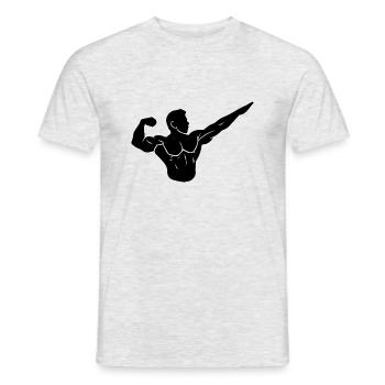 Bodybuilding - Männer T-Shirt - Grau meliert - Vorne - AI Model Male 178 dark (178cm)