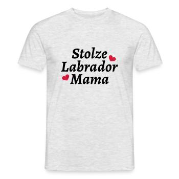 Stolze Labrador Mama - Männer T-Shirt - Grau meliert - Vorne - AI Model Male 178 dark (178cm)