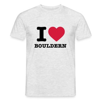 J'adore le bloc en disant coeur rocher d'escalade rouge - T-shirt homme - gris chiné - Devant - AI Model Male 178 dark (178cm)