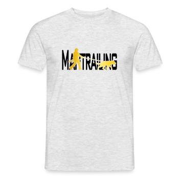 Mantrailing or / noir - T-shirt homme - gris chiné - Devant - AI Model Male 178 dark (178cm)