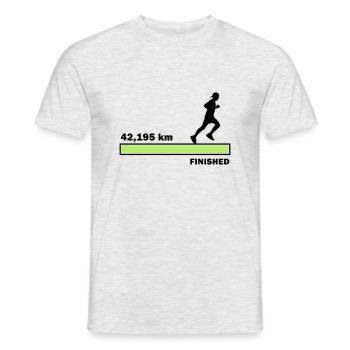 42.195 km finished - Men's T-Shirt - heather grey - Front - AI Model Male 178 dark (178cm)