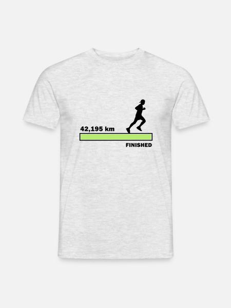 42.195 km finished - Men's T-Shirt - heather grey