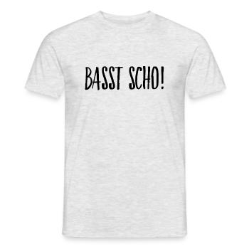 passt schon bayrisch - Männer T-Shirt - Grau meliert - Vorne - AI Model Male 178 dark (178cm)
