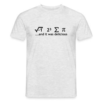 Nerd T-shirt "I ate some pie" - Männer T-Shirt - Grau meliert - Vorne - AI Model Male 178 dark (178cm)
