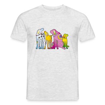 Hunde Meute Pinscher beste Freunde treues Haustier - Männer T-Shirt - Grau meliert - Vorne - AI Model Male 178 dark (178cm)